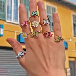 Anxiety Rings|Rings*Boogzel Clothing Spinner Flower Anxiety Ring