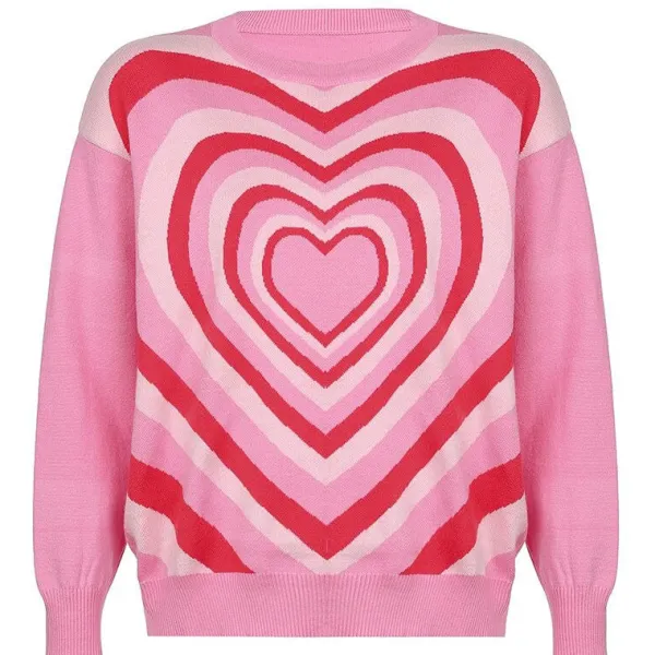 Sweaters*Boogzel Clothing Spreading Love Aesthetic Jumper Pink