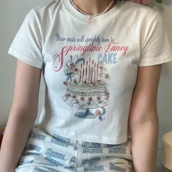 Crop Tops*Boogzel Clothing Springtime Fancy Crop Top White