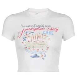 Crop Tops*Boogzel Clothing Springtime Fancy Crop Top White