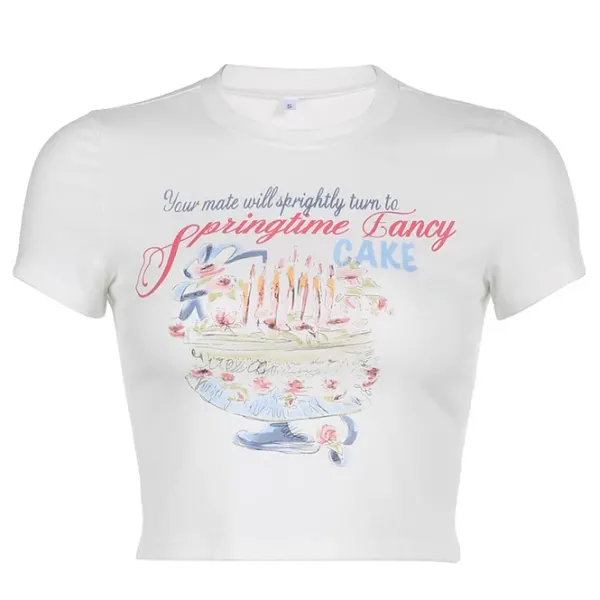 Crop Tops*Boogzel Clothing Springtime Fancy Crop Top White