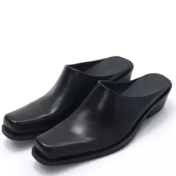 Mad|Boots / Platform Boots*Boogzel Clothing Square Toe Minimalist Mules Black