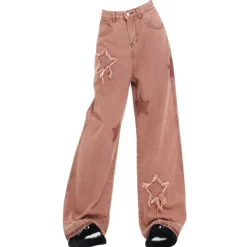 Jeans*Boogzel Clothing Star Aesthetic Jeans Pink