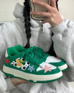 Mad|Aesthetic Sneakers*Boogzel Clothing Star Behavior Aesthetic Sneakers Green