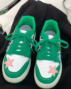 Mad|Aesthetic Sneakers*Boogzel Clothing Star Behavior Aesthetic Sneakers Green