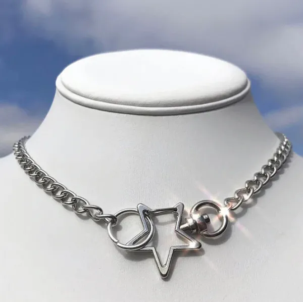 Necklaces & Chokers*Boogzel Clothing Star Chain Necklace Silver