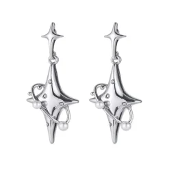 Earrings*Boogzel Clothing Star Child Aesthetic Earrings Silver