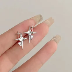 Earrings*Boogzel Clothing Star Child Aesthetic Stud Earrings Silver
