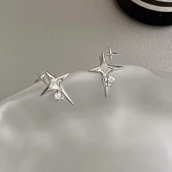 Earrings*Boogzel Clothing Star Child Aesthetic Stud Earrings Silver