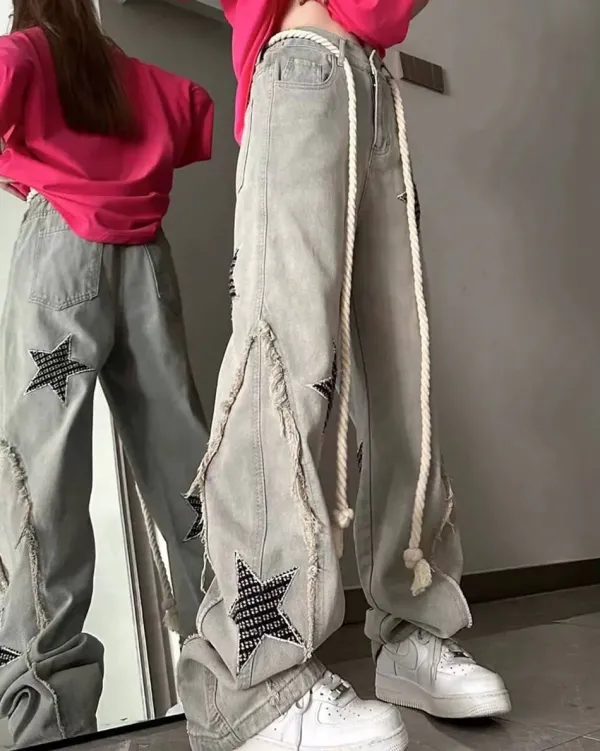 Jeans*Boogzel Clothing Star Child Baggy Jeans Grey