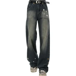 Jeans*Boogzel Clothing Star Child Wide Leg Jeans Black