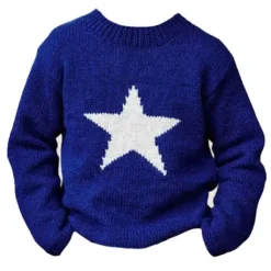 Sweaters*Boogzel Clothing Star Girl Aesthetic Knit Sweater Blue
