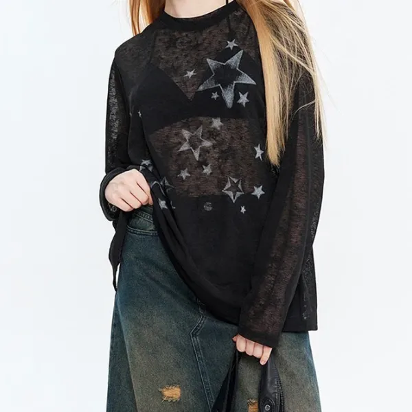 Long Sleeve Tops*Boogzel Clothing Star Girl Aesthetic Long Sleeve Top