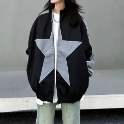 Mens|Coats & Jackets*Boogzel Clothing Star Girl Bomber Jacket Black