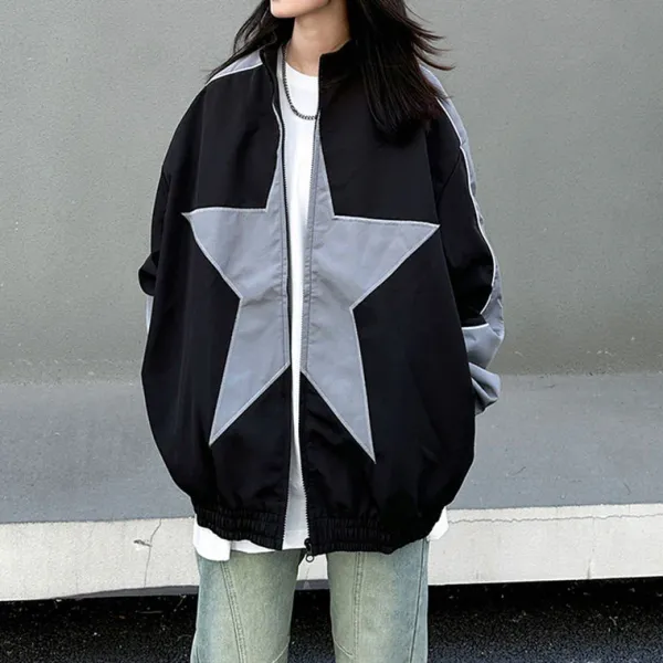 Mens|Coats & Jackets*Boogzel Clothing Star Girl Bomber Jacket Black
