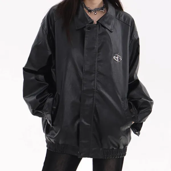 Coats & Jackets*Boogzel Clothing Star Girl Bomber Leather Jacket