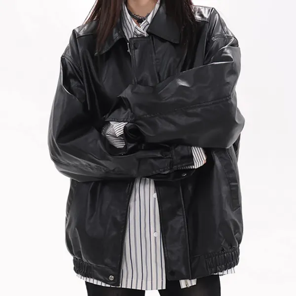 Coats & Jackets*Boogzel Clothing Star Girl Bomber Leather Jacket