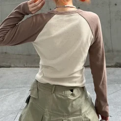 Crop Tops|Long Sleeve Tops*Boogzel Clothing Star Girl Long Sleeve Top Brown