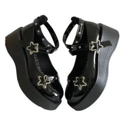 Classics|Sandals / Mary Janes*Boogzel Clothing Star Girl Buckle Platform Sandals Black
