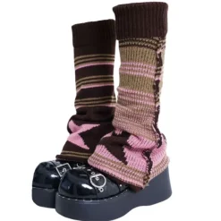 Other*Boogzel Clothing Star Girl Striped Leg Warmers