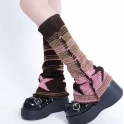 Other*Boogzel Clothing Star Girl Striped Leg Warmers