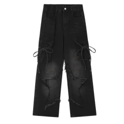 Jeans*Boogzel Clothing Star Patch Cargo Jeans Black