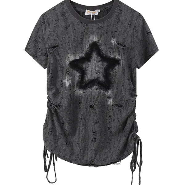 Aesthetic T-Shirts & Graphic Tees*Boogzel Clothing Star Print Relaxed Fit T-Shirt Grey