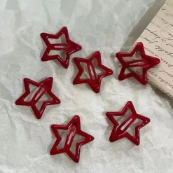 Hair Accessories*Boogzel Clothing Star Shape Hair Clips Red