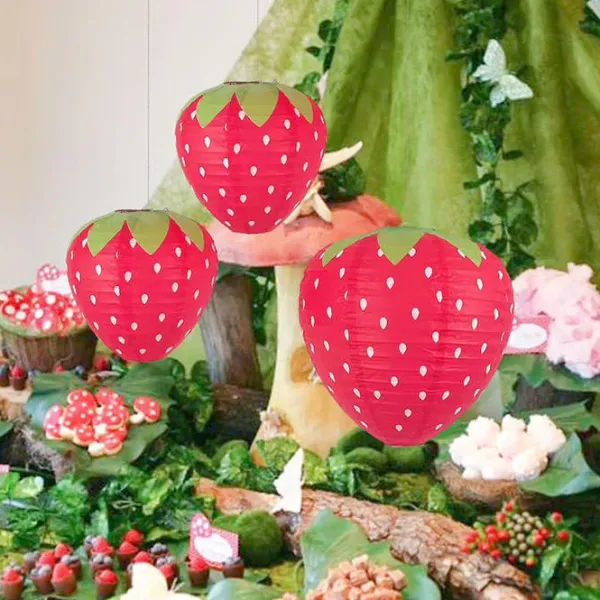 Aesthetic Room Decor*Boogzel Clothing Strawberry Shaped Paper Lanterns Red
