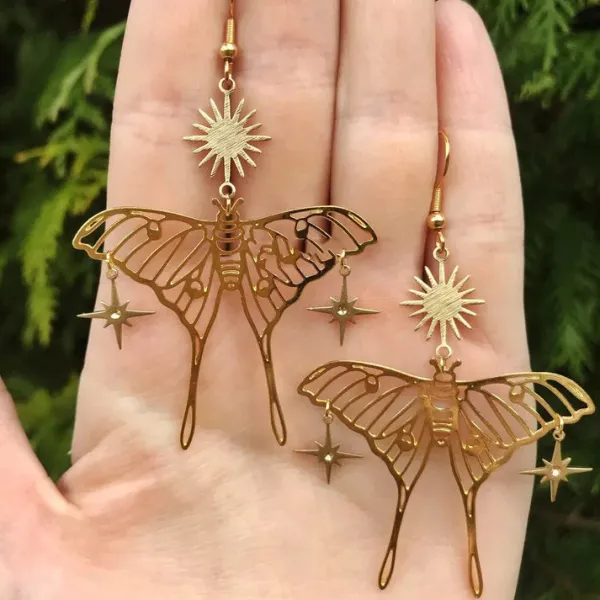 Earrings*Boogzel Clothing Sun & Butterfly Earrings Gold