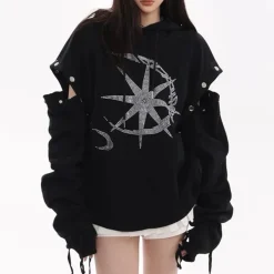 Hoodies*Boogzel Clothing Sun & Moon Rhinestone Hoodie