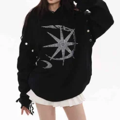 Hoodies*Boogzel Clothing Sun & Moon Rhinestone Hoodie