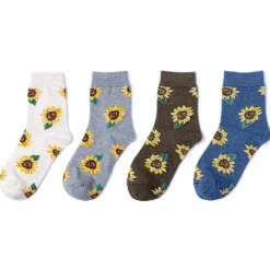 Socks*Boogzel Clothing Sunflower Socks Black