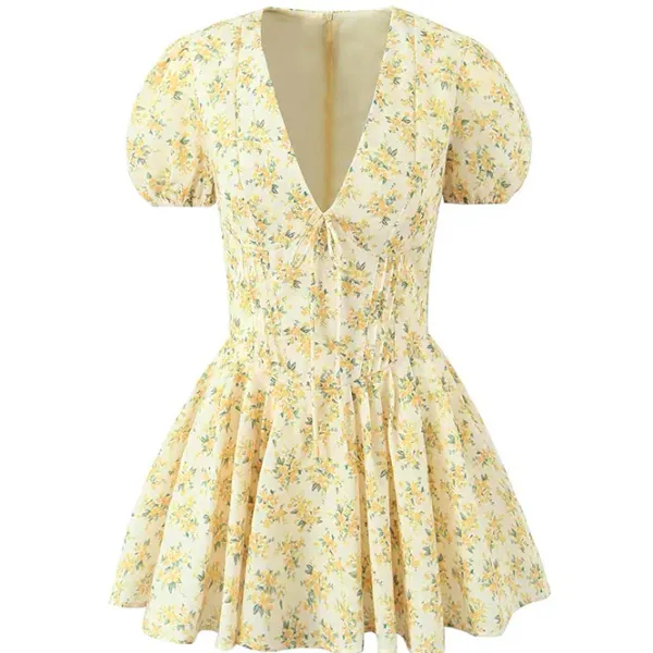 Dresses & Rompers*Boogzel Clothing Sunny Afternoon Cottagecore Floral Dress Yellow