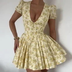 Dresses & Rompers*Boogzel Clothing Sunny Afternoon Cottagecore Floral Dress Yellow