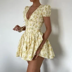 Dresses & Rompers*Boogzel Clothing Sunny Afternoon Cottagecore Floral Dress Yellow