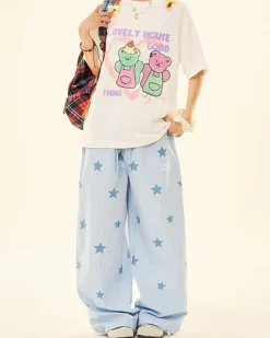 Pants & Trousers*Boogzel Clothing Sweet Attitude Baby Star Pants Blue