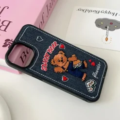 Iphone Cases*Boogzel Clothing Sweet Bear Embroidery iPhone Case Blue