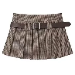 Skirts*Boogzel Clothing Sweet Dress Code Pleated Skirt Brown