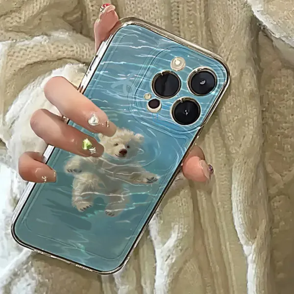 Iphone Cases*Boogzel Clothing Swimming Bear iPhone Case Blue