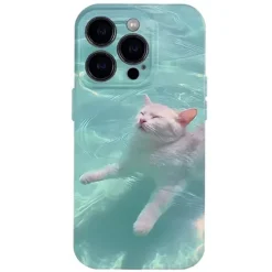 Iphone Cases*Boogzel Clothing Swimming Cat iPhone Case Blue