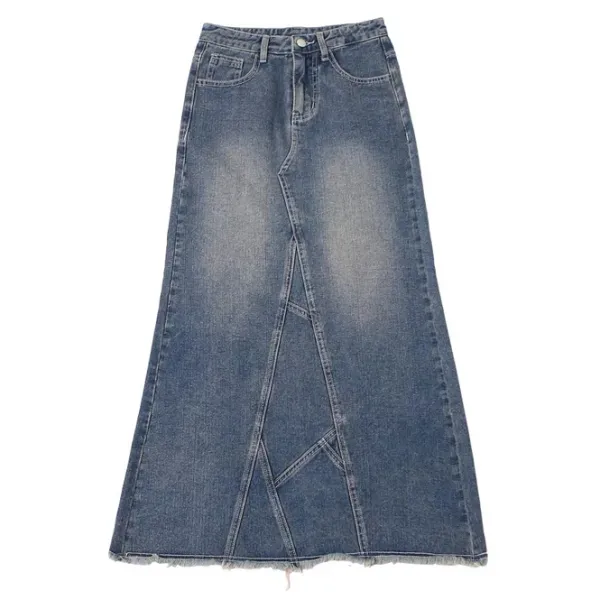 Skirts*Boogzel Clothing Teen Craft Denim Long Skirt Blue