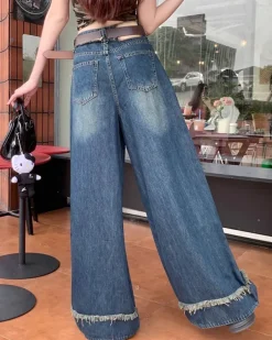 Jeans*Boogzel Clothing Teenage Drama Wide-Leg Jeans Blue