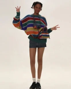 Striped Sweaters|Sweaters*Boogzel Clothing Teenage Dream Striped Sweater Multi