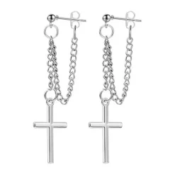 Earrings*Boogzel Clothing The Faith Cross Earrings Silver