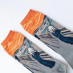 Socks*Boogzel Clothing The Scream Munch Socks Orange