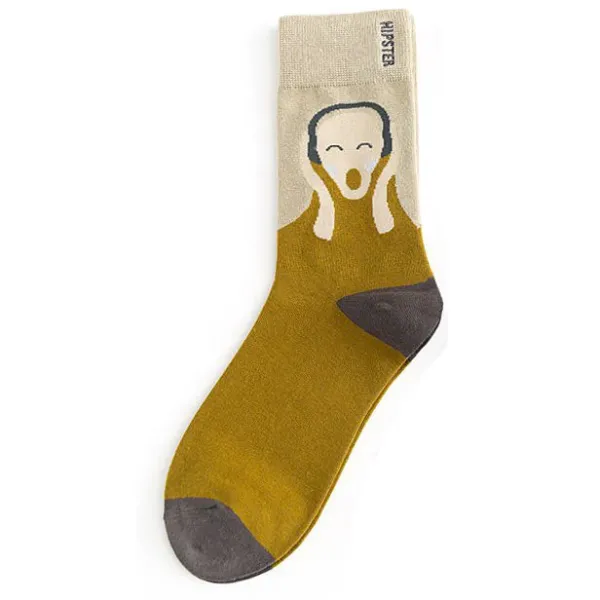 Socks*Boogzel Clothing The Scream Munch Socks Yellow