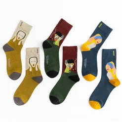 Socks*Boogzel Clothing The Scream Munch Socks Yellow