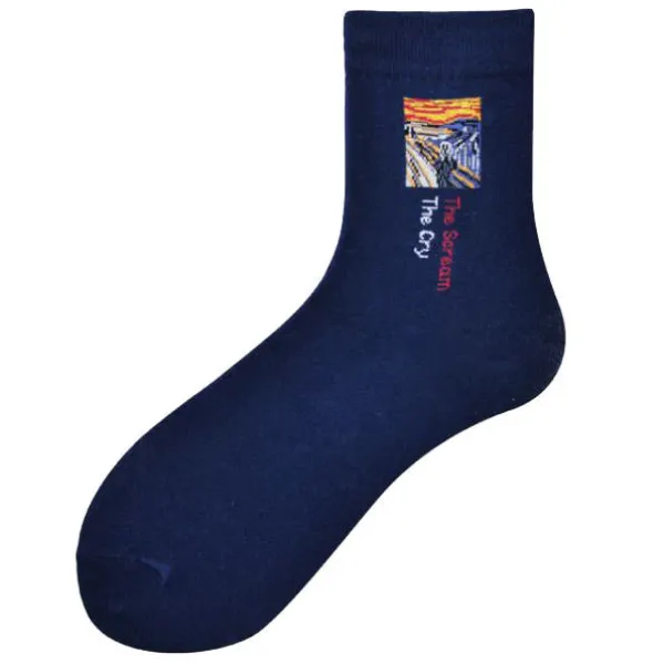 Socks*Boogzel Clothing The Scream Munch Socks NavyBlue