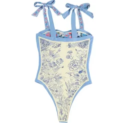 Swimwear*Boogzel Clothing Tie Strap Reversible Swimsuit Blue